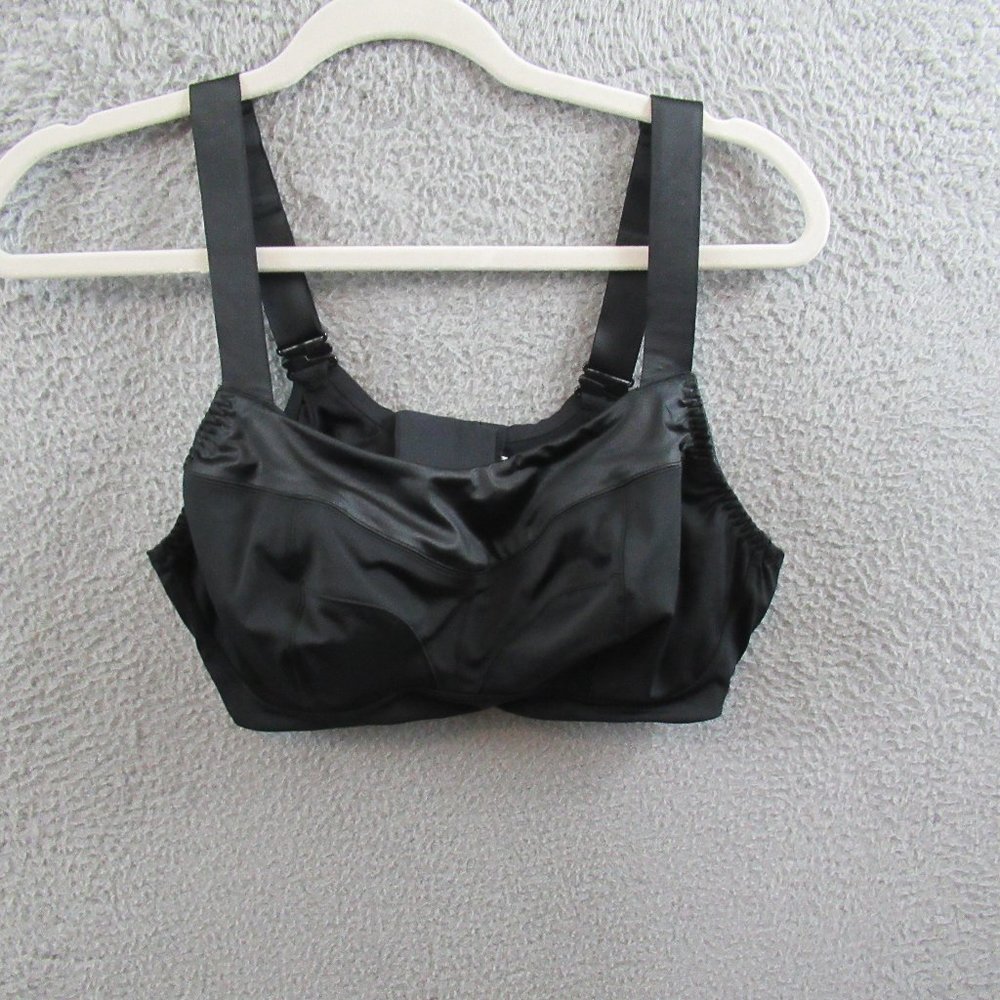 Brooks Womens Sports Bra 38FF Black Moving Comfort Embrace Underwire Running